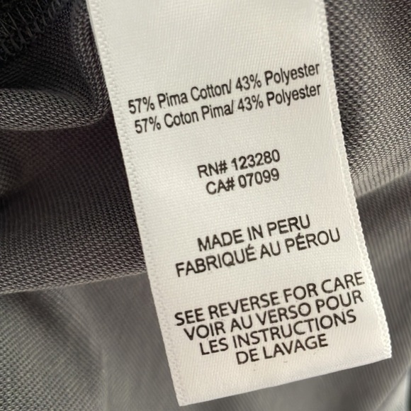 TRAVIS MATHEW Grey White Striped Golf Polo Mens Short Sleeve Shirt - Picture 7 of 7